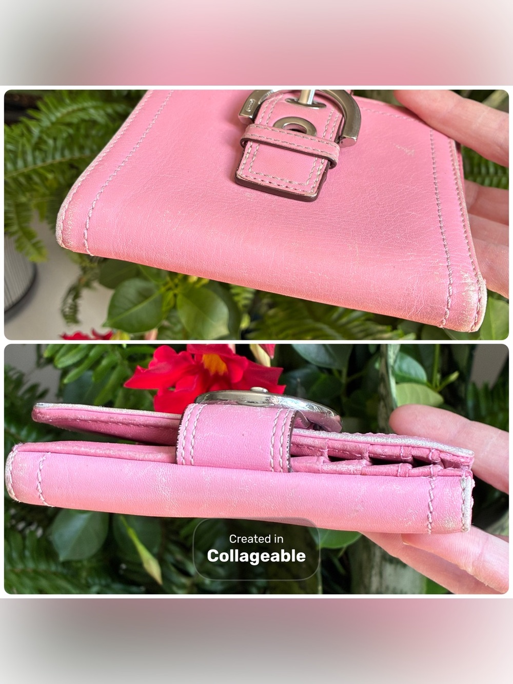 Coach Vintage Soho Flap Leather Wallet Bubblegum Pink - Gem